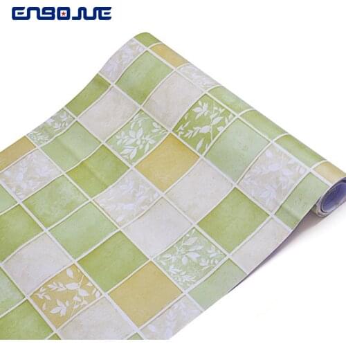 0.4x3M Square Lattice Wallpaper Kitchen Waterproof Stickers High Temperature Self-adhesive Bathroom Toilet Moisture Wall Sticker