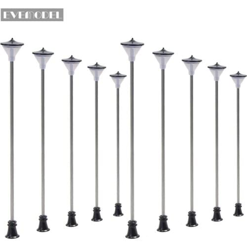 LCX05 10pcs Model Railway 1:87 Lamppost Lamps Street Lights HO OO TT Scale LEDs Miniature