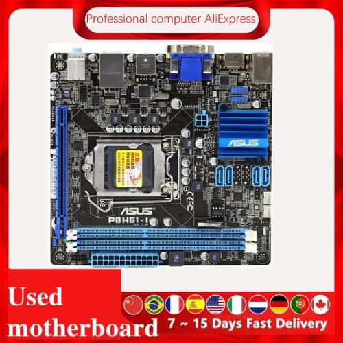 For ASUS P8H61-I Desktop Computer Motherboard LGA 1155 DDR3 For Intel H61 P8H61 Desktop Mainboard SATA II Used