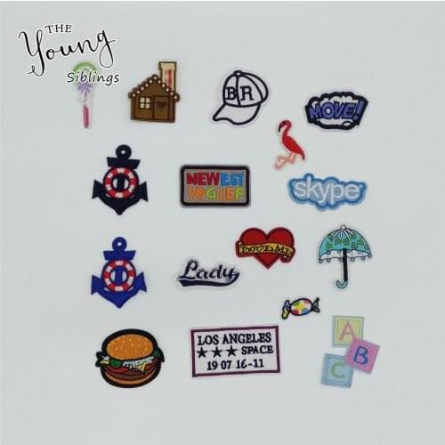 Fashion Children love Cartoon Hot melt Adhesive Applique Embroidery Patches Stripes DIY Decoration Accessories patch C926-C951