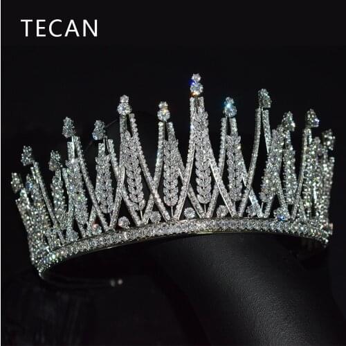 New Shiny Princess Crown TECAN Retro European Bridal Headdress Crystal Queen Crown Selection Hair Band Bridal Hair Accessories