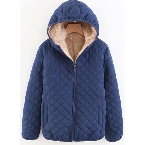 The latest autumn and winter women lamb velvet hoodie, light and short, thickening cotton-padded jacket fashion jacket MF052