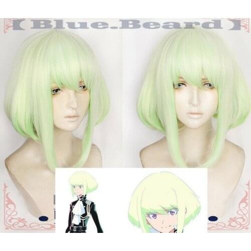 New PROMARE Mad Burnish Lio Fotia 35cm Gradient Short Straight Heat Resistant Synthetic Hair Anime Cosplay Wig + Wig Cap