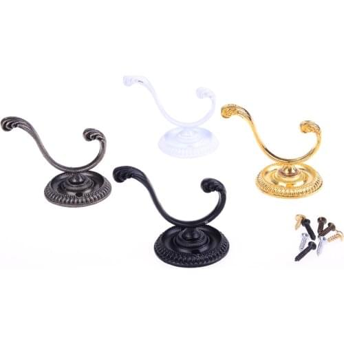 NEW Vintage Style Design Retro Wall Mounted Round Base Double Hook Hanger Holder For Coat/Hat/Clothes/Robe/Towel Hook Heavy Duty