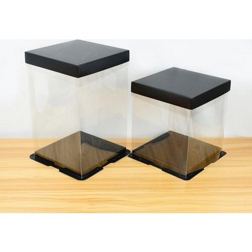 Gift Box Transparent Empty Box Artificial Teddy Bear Rose Flower Gifts Packag Box Wedding Birthday Party Decoration (No Ribbons)