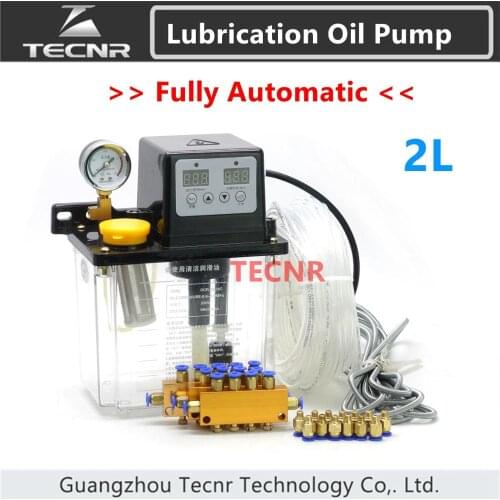 Fully automatic 2L lubricating oil pump kit with Pressure gauge 220V cnc electromagnetic lubrication pump