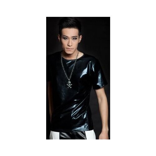 Singing performances Original black round collar mens shirts casual shirt men slim fit shirt sleeve dress shirt Customizable