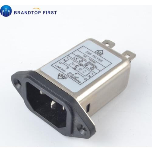 IEC 320 C14 Male Socket Panel Mount Power Line power EMI filter 10A 125/250V BETTER THAN YUNPEN YB10A1 Connector