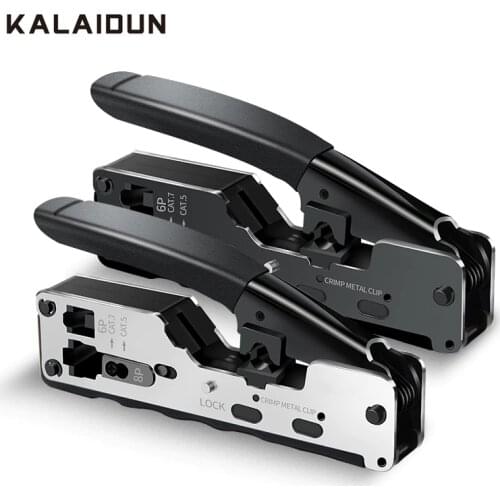 KALAIDUN Network Tool Crimper Pliers Rj45 Cable Stripping Wire Cutter Crystal Head Clamp Tool For Cat7 Cat6 Cat5e Cat5 Stp Plugs