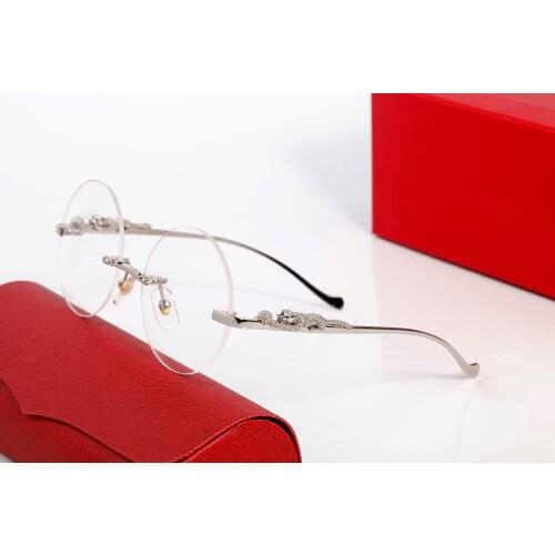 New Sunglasses Men Metal Rimless Mirror Gafas for Women Driving Club Clear Glasses Frame Oculos Shades 141371