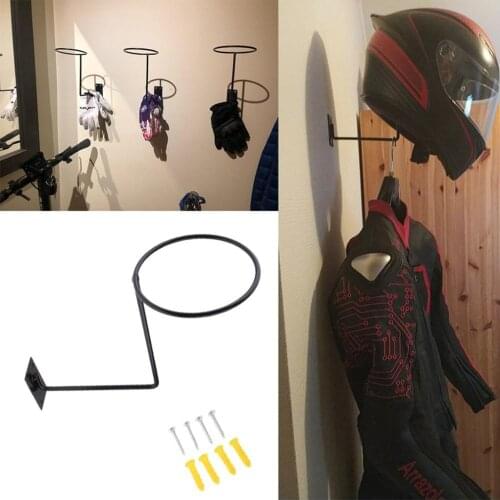 Steel Motorcycle Accessories Helmet Holder Hanger Rack Wall Mounted Hook for Coats Hats Caps Helmet Rack Black