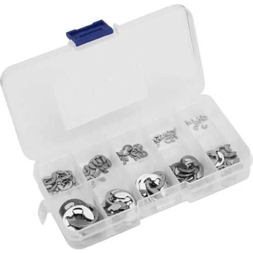 120Pcs 304 Stainless Steel E-Clip Retaining Snap Ring Circlip Kit 1.5mm-10mm