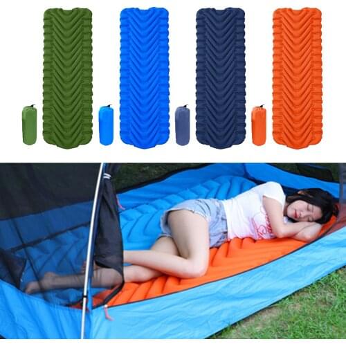 Ultralight Inflatable Mat Tent Sleeping Pad Folding Camp Travel Cushion Air Mattress Outdoor Hiking Picnic Backpacking Air Bed