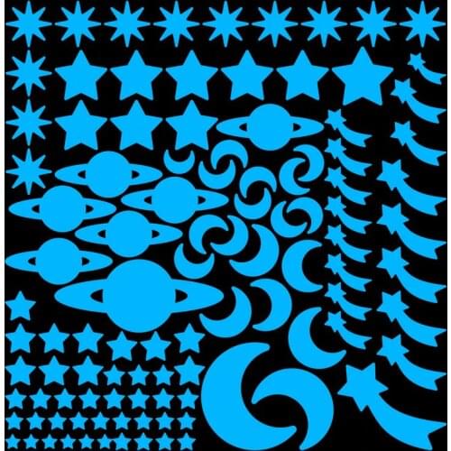 Moon Stars Glowing Wall Stickers Kids Rooms DIY Ceiling Decoration Luminous Stickers Astronomy Planets Fluorescent Sticker Decal
