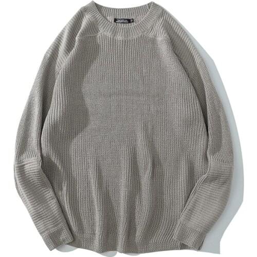 Round Neck Sweater Oversize Mens Harajuku Hip Hop Baggy Clothing Pullover Streetwear Loose Casual Sweaters