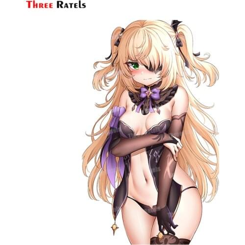 Three Ratels A229 Fischl Genshin Impact Funny Car Stickers Waterproof Decal Vinyl Sunscreen Car Door Protector Decoration