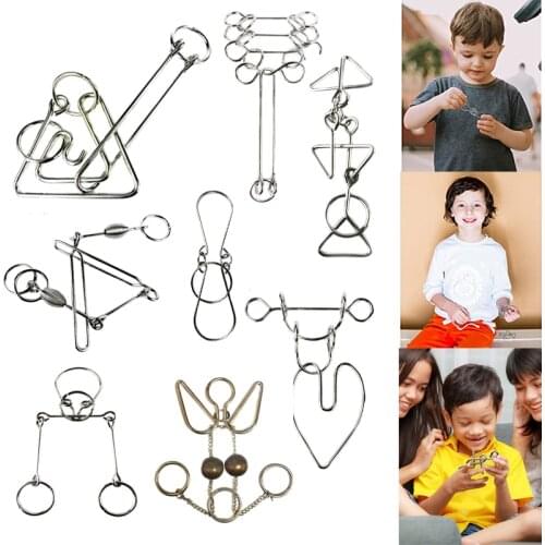 UPINS Metal Brain Teaser Challenging Classic Ring Puzzle IQ Mind Magic Wire Game for Adults Kids