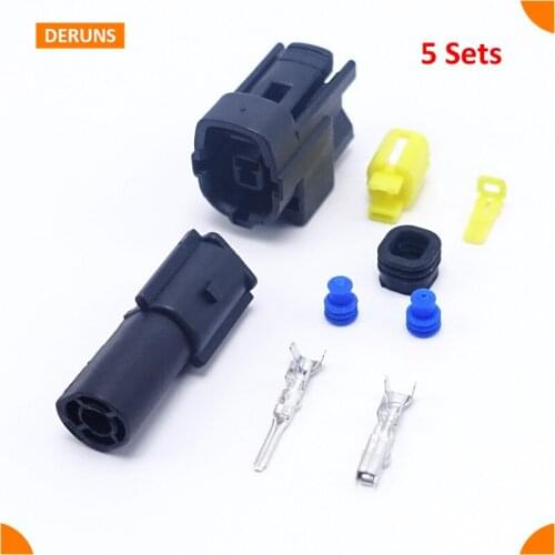 High Quality 1pin Way 5sets Brand New Amp Waterproof Sealed Electric Wire Connector Plug For Car