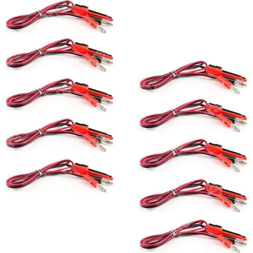 Areyourshop Sale High Quality 10 Set Test Hook Clips Probe To 4mm Banana Plug Leads For IC Grabbers Probes 106cm
