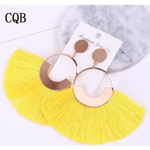 Tassel earrings 2019 yellow Fashion new handmade long bohemian style hanging womens gift jewelry retro personalized gold boho