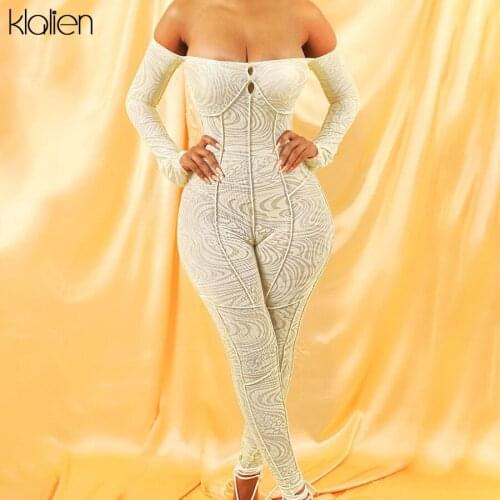 KLALIEN Fashion Sexy Strapless Skinny Jumpsuit Women Autumn New Activewear Stretch Sportswear Street Wild Y2K Female Romper