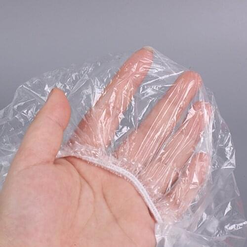 100 pcs Waterproof PE Disposable Shower Caps Barbershop Hotel Beauty Salon Hair Dressing Dyeing One-Off Elastic Bath Caps