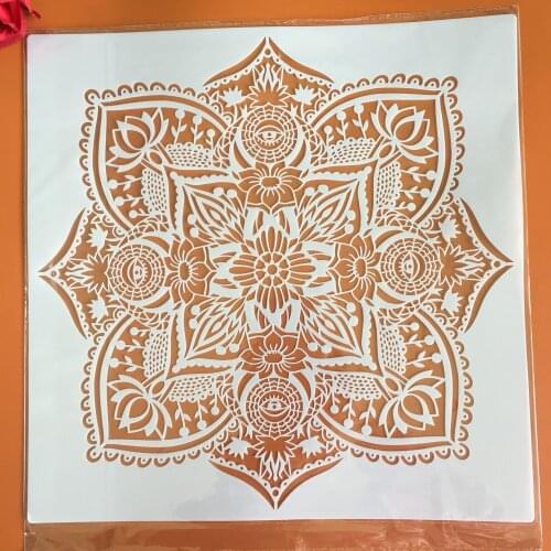 30 *30cm DIY stencil painting template retro pattern model wax paper tile wall floor furniture decorative painting mold mandala