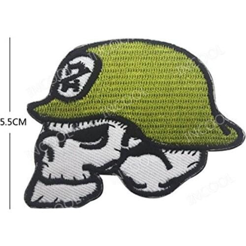 3D Skull Soldier Embroidery Patch Military Green Patch Tactical Emblem Badges Applique Embroidered Patch Drop Shipping
