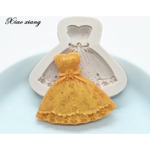 3D Skirt Princess Dress Silicone Cake Fondant Molds For Baking Cake Decorating Tools Wedding Pastry Kitchen Baking Accessories