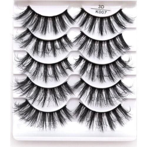 5 pairs handmade mink eyelashes Wispy Fluffy Dramatic faux cils 3d mink lashes extension fasle eyelashes