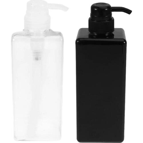 650ml Shower Gel Bottles Containers Toiletry Bottles Refillable Shampoo Container Liquid Bottle Black and White