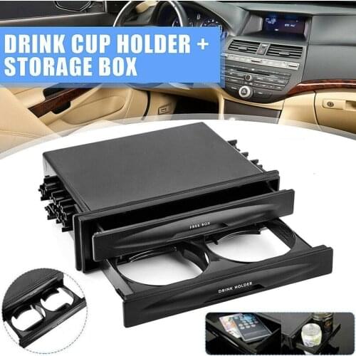 Car Auto Single Din Radio Pocket, Universal Cd Radio Pocket Drink Cup Holder Storage Box Black