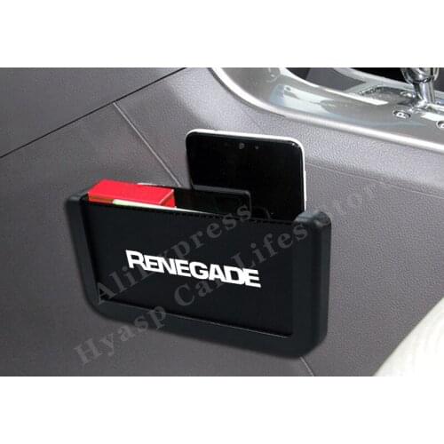 Car Storage Box For Jeep Renegade Accessories Auto Leather Mobile Phone Sticky Box Multifunction Car Styling Vehicle Supplies