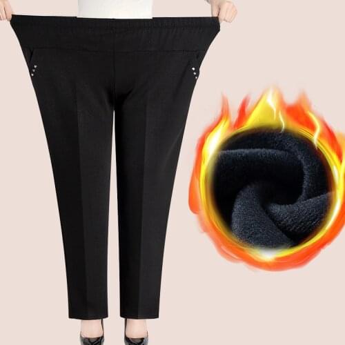 New Autumn Winter Women Pants Thick Warm Pants Plus Size 7XL 8XL High Waist Elastic Sweatpant Loose Female Casual Trousers P101