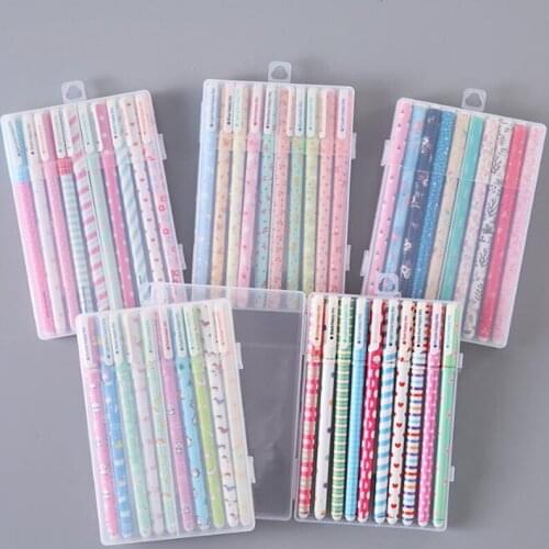 500pcs/lot Cute Kawaii Black Ink Gel Pen 0.38 mm Cartoon Plastic Gel Pens for Writing Office School Supplies Stationery