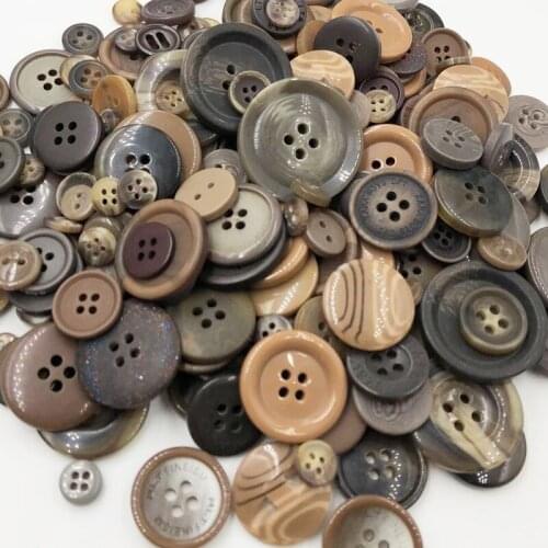 Brown mix size 50 Gram DIY Making Hand Knitting dolls clothing Buttons Resin Promotions Mixed Sewing Scrapbook PT225