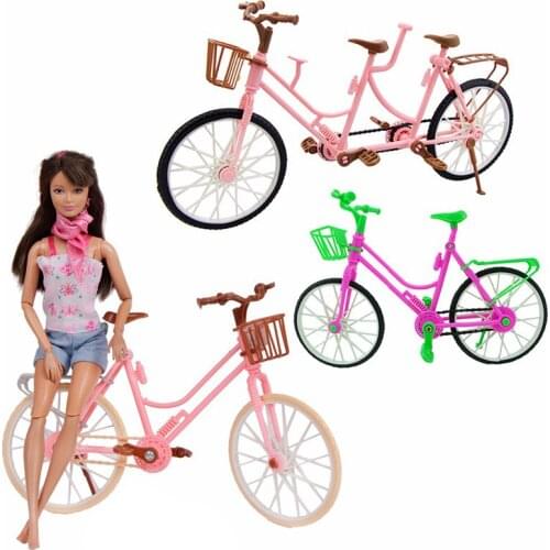 30cm Doll 4 Styles Bicycles Bikes Red Yellow Blue Mixed Colors Outdoor Party Accessories For Barbies Doll Ken Doll house