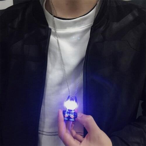 SOHOT INS Hot Mini LED Light Camera TV Unisex Pendant Necklace Gun Astronaut Guitar Round Bead Chain For Woman Man Jewelry Gift