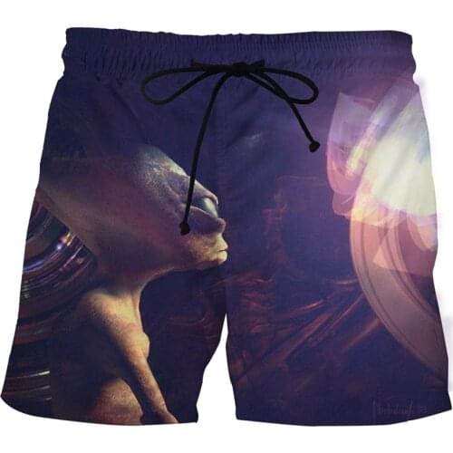 2021 Science Fiction Pattern 3D Printed Men Women Holiday Beach Shorts Fun Printed Plate Shorts Cool Swimming Shorts S-6XL