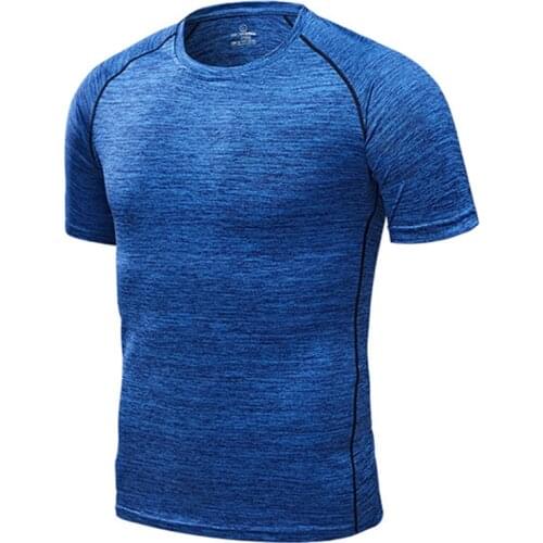 Male Summer T Shirt Plus Size Fitness Short Sleeve O Neck Fashion Quick Dry Man T Shirt Solid Color Tee