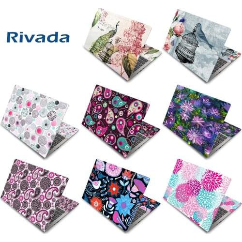 Rivada Factory 10 13 14 15 15.6 17 17.3 Inch Laptop Notebook Skin Sticker Cover Art Decal (Free Wrist pad) - Flower Leave Design