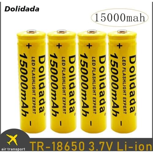New 18650 3.7v 15000mAh rechargeable lithium-ion battery lithium-ion batteries for flashlight headlight electronic toy