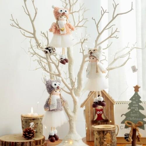 New Christmas Gauze Lovely Plush Angel Pendant Doll Gift Christmas Tree Pendant Ornaments Accessories Christmas Decorations