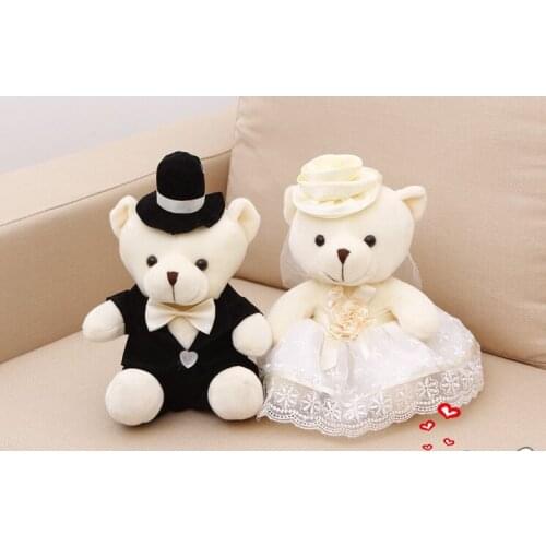About 40cm wedding suits loves bears soft doll Bride and groom bears plush toy proposal,wedding gift h2037