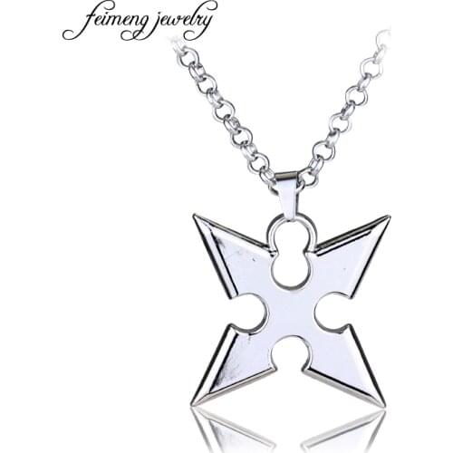 Cosplay Kingdom Hearts Alloy Necklace Cartoon Movie Sora X Pendants Darts Rope Chain Mens Jewelry Accessories