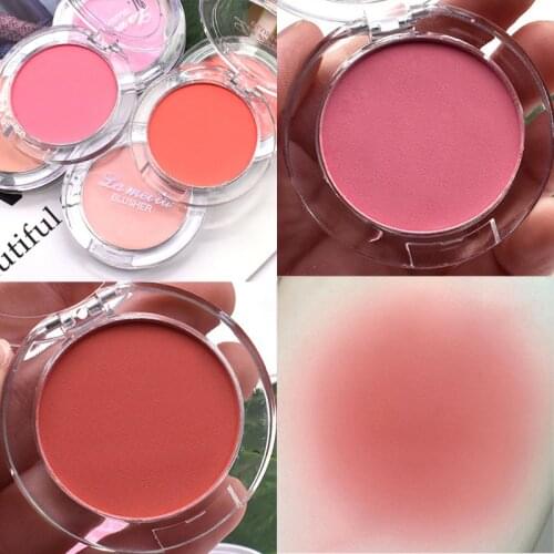 6 Color Blush Makeup Palette Mineral Powder Red Rouge Lasting Natural Cream Cheek Tint Orange Peach Pink Korean Blusher