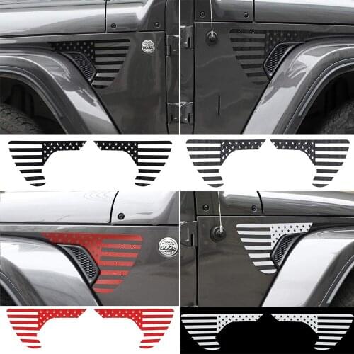 Fit for Jeep Wrangler JL/JT Gladiator 2018-2021 PVC/Carbon Fiber Leaf Fender Sticker Cover Air Vent Outlet Trim Car Accessories