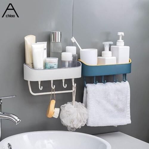 Bathroom Shelf Towel Holder Shower Shampoo Rack Bath Organizer Home Decoration White WC Floating Shelf