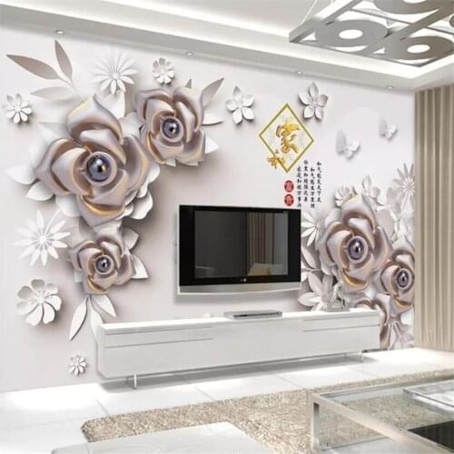 Beibehang Custom wallpaper simple European 3d embossed flower home and jewelry background wall papers home decor papel de parede