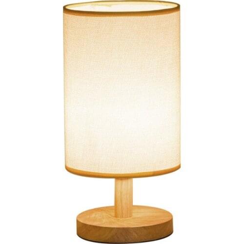 Bedroom bedside lamp solid wood Nordic remote control simple modern warm nursing night lamp creative dimmable table lamp